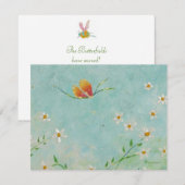 引越しのお知らせ バタフライカード 招待状 (正面/裏面)