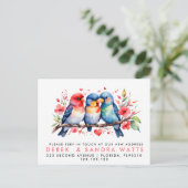引越しのお知らせ ラブバード 案内ポストカード (スタンド正面)