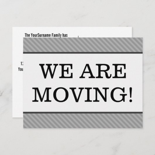 「引越しのお知らせ」住所変更のポストカード 案内ポストカード (正面/裏面)