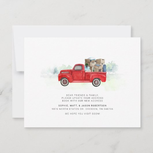 引越しのお知らせ 家族のための水彩画 (裏面)