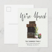 引越しのお知らせ 引っ越しました サボテン 案内ポストカード (正面/裏面)