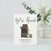 引越しのお知らせ 引っ越しました サボテン 案内ポストカード (スタンド正面)