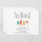 引越しのお知らせ, 新しい住所でのカクテルとフルーツ 案内ポストカード (正面/裏面)