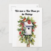 引越しのお知らせ 新しい家でのホリデーシーズン シーズンポストカード (正面/裏面)