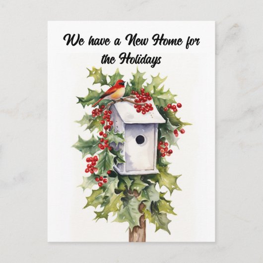 引越しのお知らせ 新しい家でのホリデーシーズン シーズンポストカード (正面)