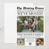 引越しのお知らせ 新聞風引越し案内 招待状 (正面/裏面)