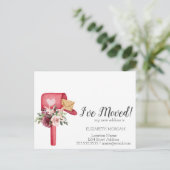 引越しのお知らせ,水彩の郵便箱の花 案内ポストカード (スタンド正面)