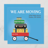 引越しのお知らせ - 編集可能なカード 案内状 (正面/裏面)