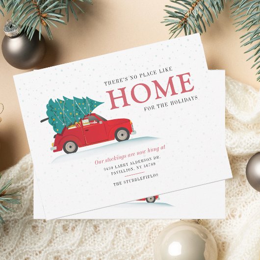 引越しのお知らせ 赤い車の移動アナウンス