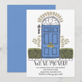 引越しのお知らせ - 遊び心のあるドア - 新住所のお知らせ 招待状 (正面/裏面)