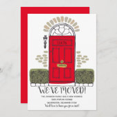 引越しのお知らせ - 遊び心のあるドア - 新住所のお知らせ 案内状 (正面/裏面)