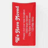 引越しのお越し先は赤 横断幕 (縦)