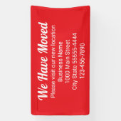 引越しのお越し先は赤 横断幕 (縦)