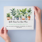 引越しはお花でおしゃれに!「Plant Pots Change of Address Flyer(植 チラシ (手)