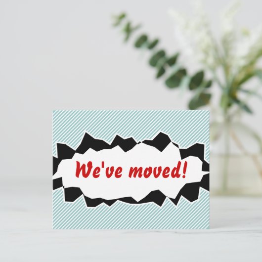 引越しはがきを移動した | 裂けた紙 案内ポストカード (スタンド正面)