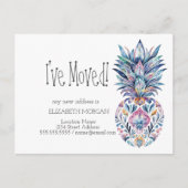 引越しました。おしゃれでカラフルなパイナップルの新住所です 案内ポストカード (正面)