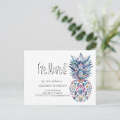 引越しました。おしゃれでカラフルなパイナップルの新住所です 案内ポストカード (スタンド正面)