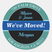 引越しました お知らせ ラベル 円形デザイン (正面)