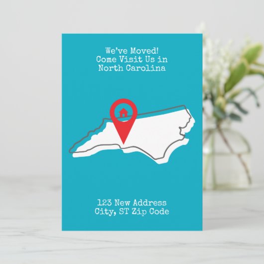 引越しました!ぜひノースカロライナ州にお立ち寄りください 案内状 (スタンド正面)