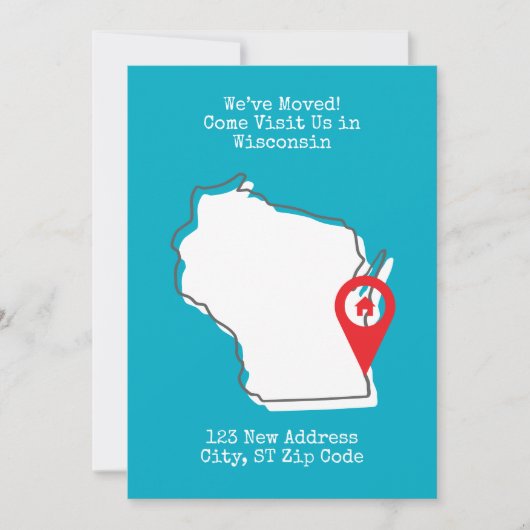 引越しました!ウィスコンシンに遊びに来てください 案内状 (正面)