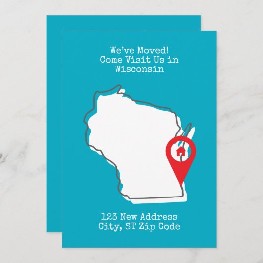 引越しました!ウィスコンシンに遊びに来てください 案内状 (正面/裏面)