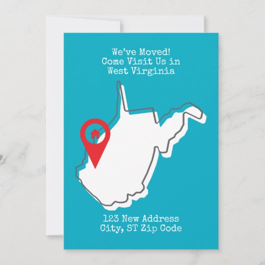 引越しました!ウェストバージニアにお越しください 案内状 (正面)