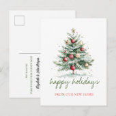 引越しました,クリスマスツリー 赤いボール 案内ポストカード (正面/裏面)