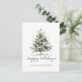 引越しました,クリスマスツリー 赤いボール 案内ポストカード (スタンド正面)