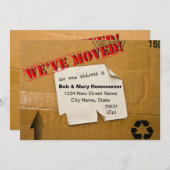 引越しました - ダンボールお知らせ 案内状 (正面/裏面)