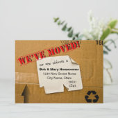 引越しました - ダンボール張り紙のお知らせ 案内状 (スタンド正面)