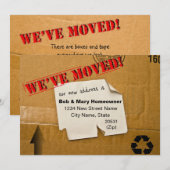引越しました - ダンボール張り紙のお知らせ 案内状 (正面/裏面)