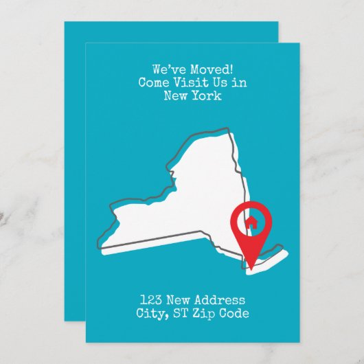 引越しました！ニューヨークでお待ちしております 案内状 (正面/裏面)