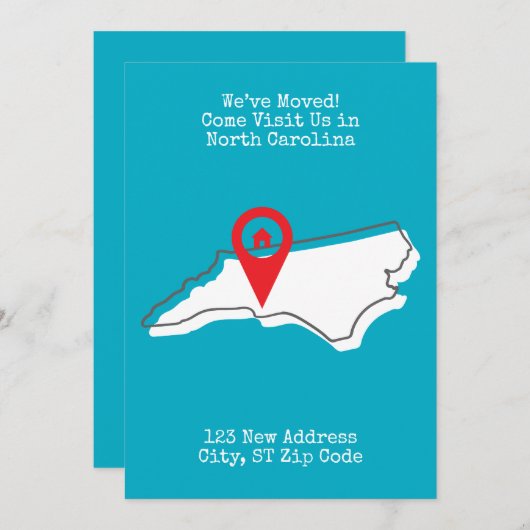 引越しました！ノースカロライナで会いましょう 案内状 (正面/裏面)