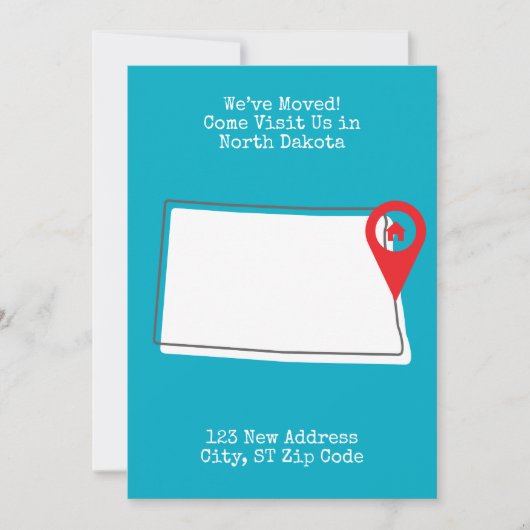 引越しました! ノースダコタに遊びに来てください 案内状 (正面)