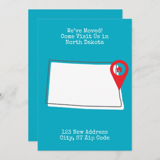 引越しました！ ノースダコタに遊びに来てください 案内状 (正面/裏面)