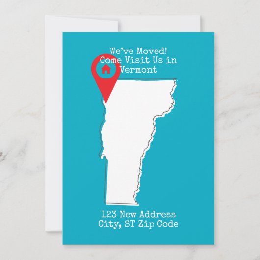 引越しました! バーモントに遊びに来てください 案内状 (正面)
