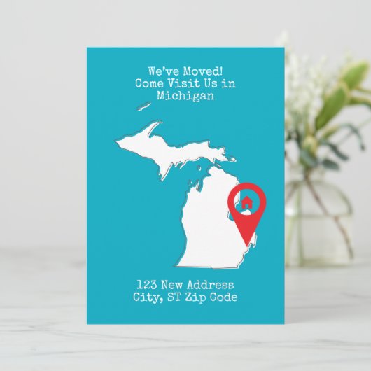 引越しました!ミシガンでお待ちしております 案内状 (スタンド正面)