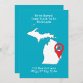 引越しました！ミシガンでお待ちしております 案内状 (正面/裏面)