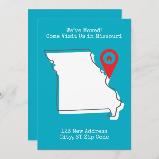引越しました!ミズーリにお越しください 案内状 (正面/裏面)