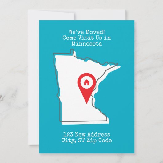 引越しました!ミネソタに遊びに来てください 案内状 (正面)