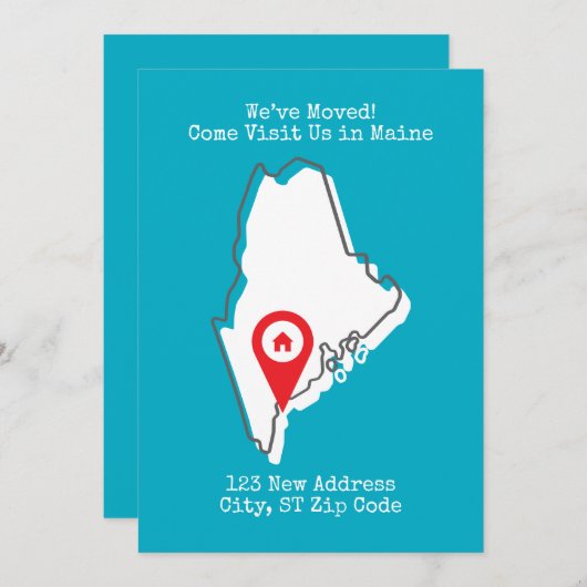 引越しました!メイン州にお越しください 案内状 (正面/裏面)
