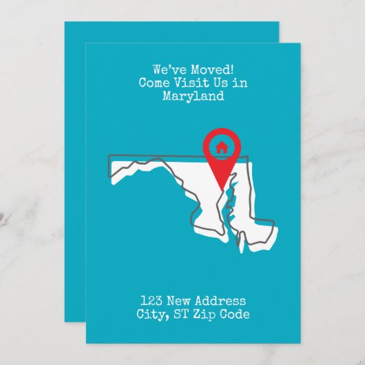 引越しました!メリーランドに遊びに来てください 案内状 (正面/裏面)