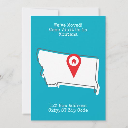 引越しました！モンタナに遊びに来てください 案内状 (正面)