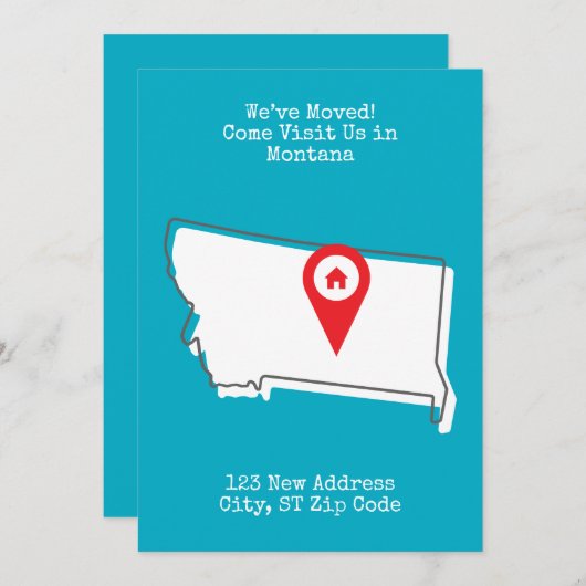 引越しました！モンタナに遊びに来てください 案内状 (正面/裏面)