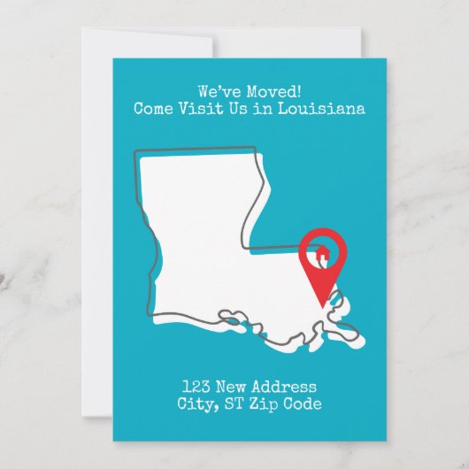 引越しました!ルイジアナに遊びに来てください 案内状 (正面)