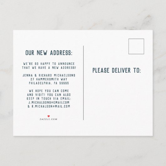 引越しました | 引っ越しトラック 案内ポストカード (裏面)