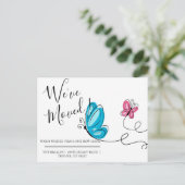 引越しました 手描きの蝶 ポストカード (スタンド正面)