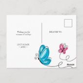 引越しました 手描きの蝶 ポストカード (裏面)