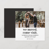 引越しました 遊びに来てください フォト シンプル タイポグラフィー 引っ越し 案内状 (正面/裏面)