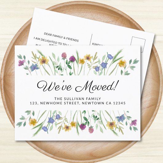 引越しました Wildflower Moving 案内ポストカード